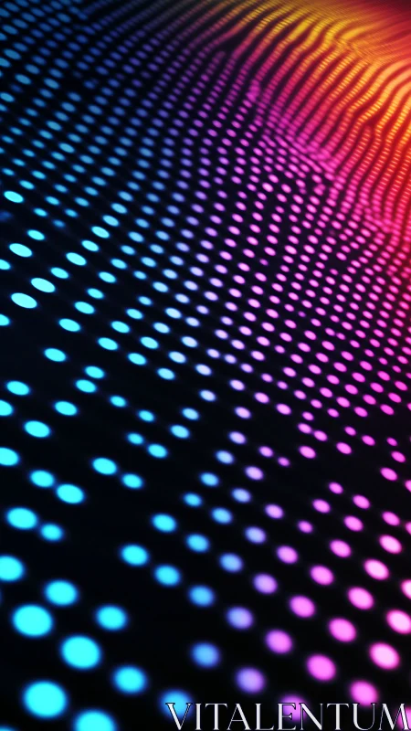 Gradient dotwave array with neon chromatic depth mapping.