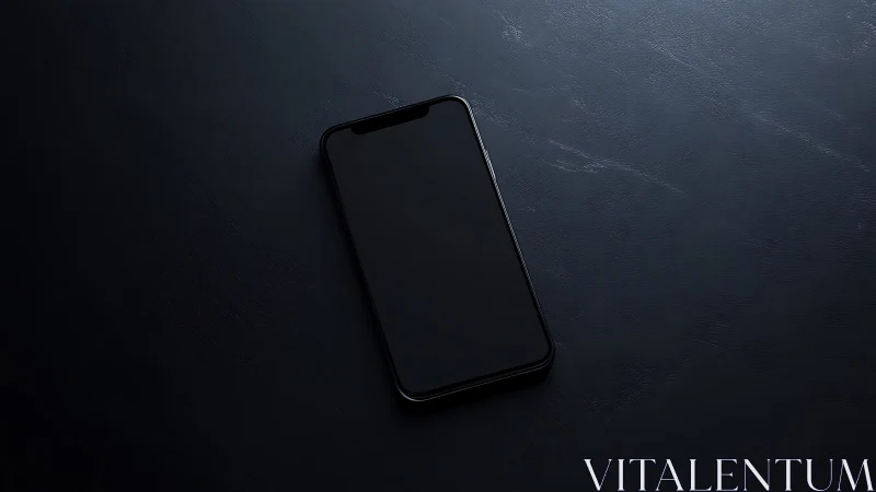 Sleek Smartphone Resting on Dark Textured Surface