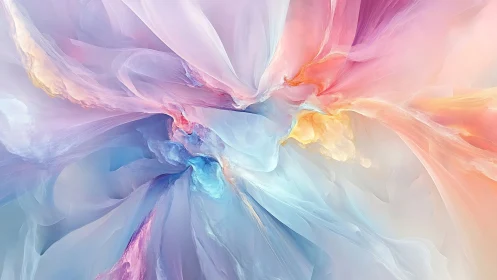 Soft pastel abstract swirl of flowing translucent color.