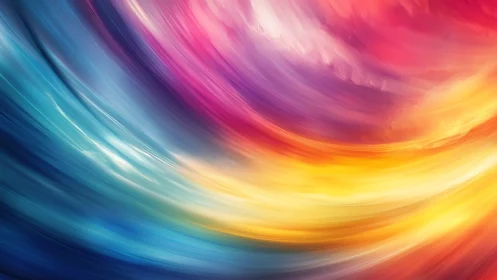 Swirling digital spectrum with radiant flowing color bands.