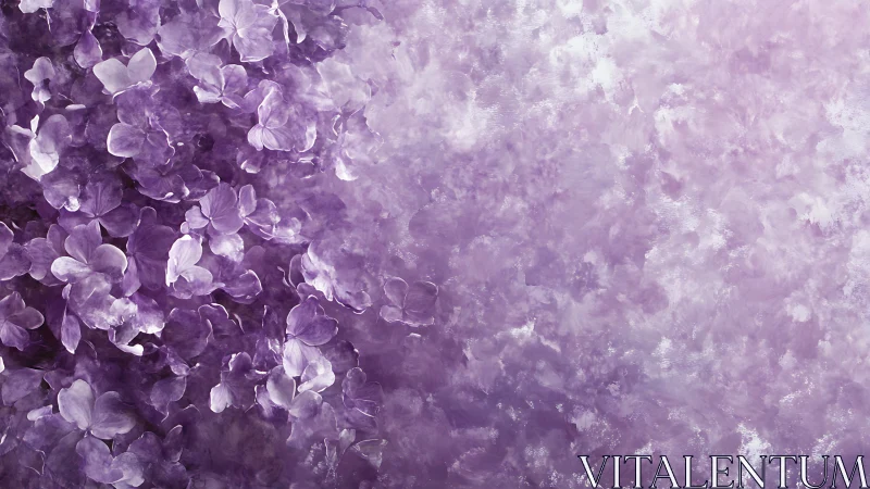 Lavender hydrangea petals forming soft abstract field.