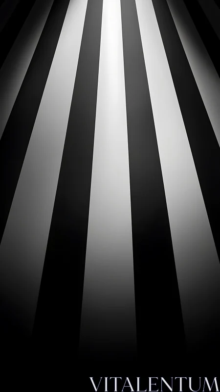 Radiant monochrome stripes create bold depth and motion