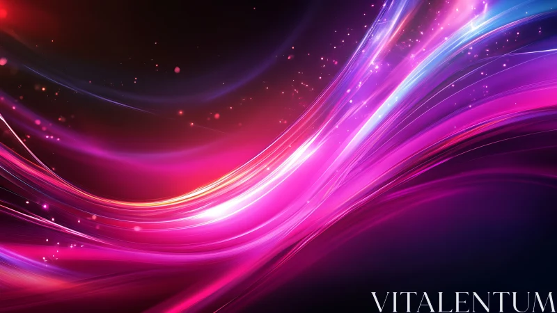 Neon magenta light trails with sparkling motion blur arcs.