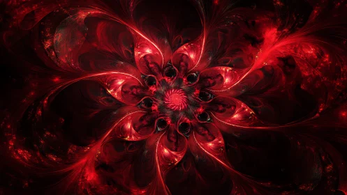 Fractal plasma blossom with radial vortex filament topology.