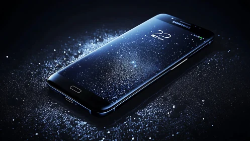 Samsung Galaxy S7 with Particle Dispersion Visual Effect.