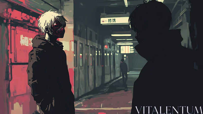 Haunting subway encounter with masked stranger at night.