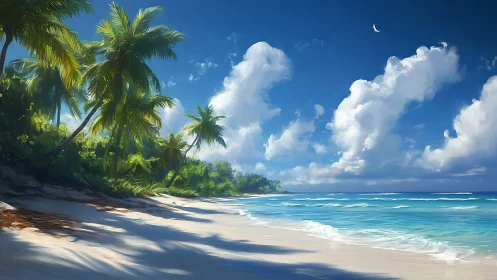 Tropical Paradise: Where Palms Kiss Turquoise Waves