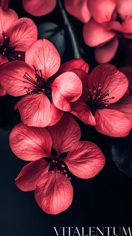 Crimson Blooms Burst Through Darkness.