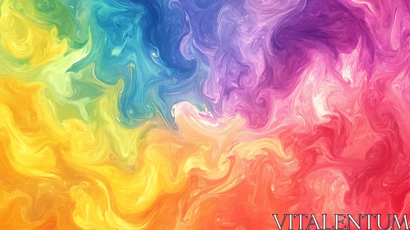 Multicolor fluid dynamics pattern with swirling gradient fields