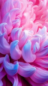 Vibrant pink and blue petals flow in soft abstract motion