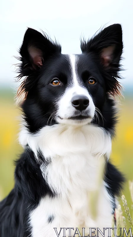 Gentle border collie gazing softly with bright, loyal eyes.