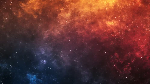 Nebula gradient sky glows with deep cosmic dust fields.