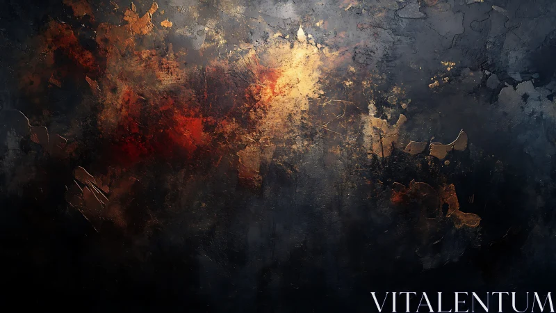 Emberstorm horizon in molten gold and charcoal dreamscape.