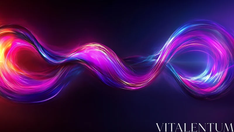 Neon infinity ribbon forms dynamic light trails with spectral glow