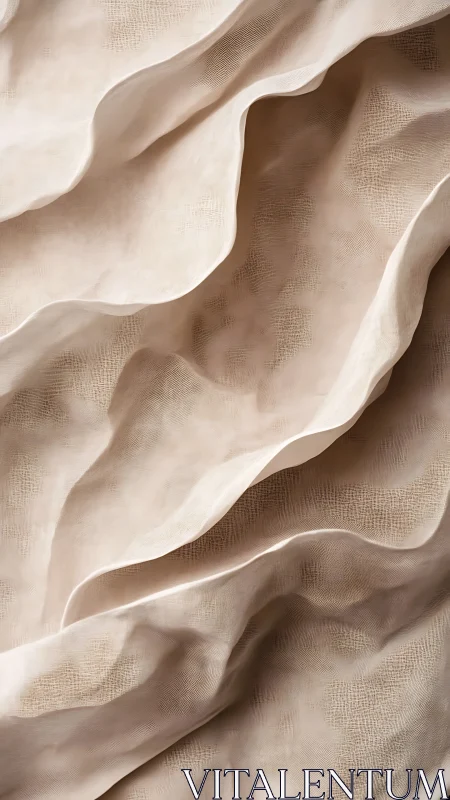 Waves of sheer beige fabric in soft sculptural folds.