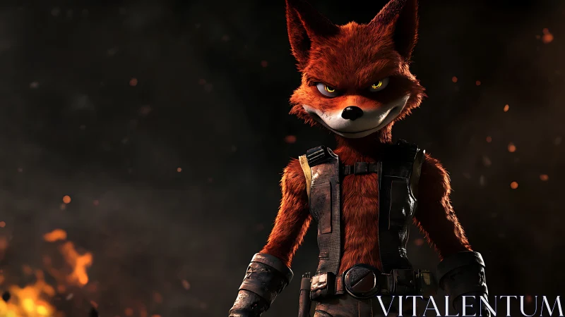 Anthropomorphic fox soldier rendered in detailed 3D lighting