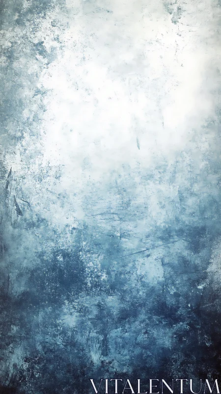 Textured blue and white abstract background suggests icy depth