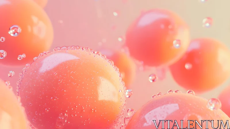 Close-up of Pink Bubbles in Soft Focus Abstract Style.