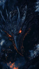 Digital painting of infernal raven construct in stormfire void.