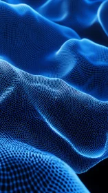 Parametric blue hexagonal mesh waves in volumetric lighting