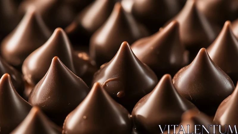 Chocolate Drops Arranged in Precise Geometric Rows.