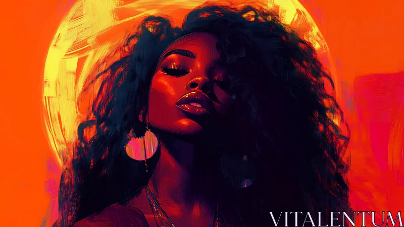 Chromatic portrait isolates high-contrast silhouette against neon halo