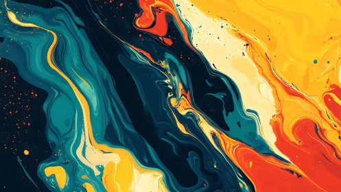 Fluid dynamics study of teal, yellow and orange acrylic flow fields