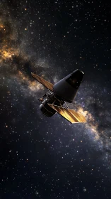 Deep-space observation satellite glides across stellar field