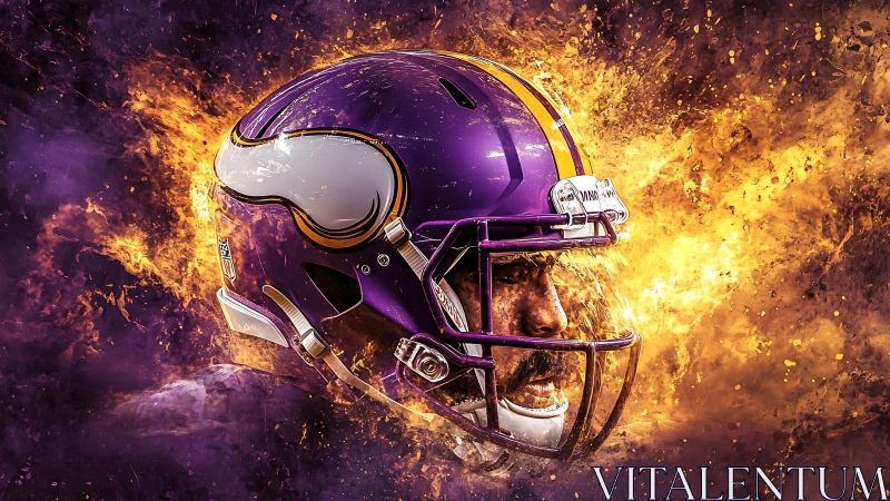 Purple gridiron thunderhead erupts through molten firestorm.
