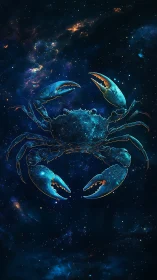Stellar crab drifts through nebula tides with cosmic claws