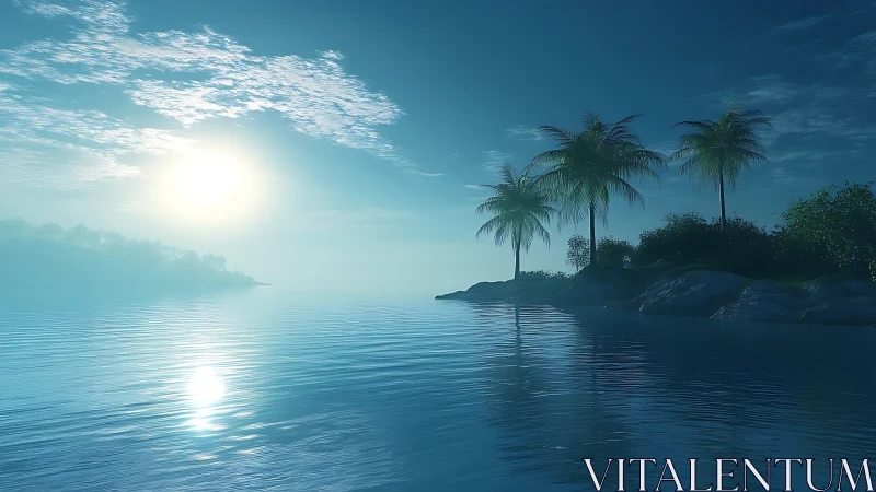 Stillwater Paradise: Palm Island Dawn Reverie.