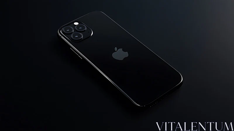 Sleek Black iPhone Pro Phone Gleams in Dramatic Studio Light