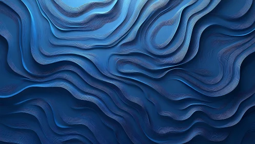 Layered cobalt contour waves with flowing topographic lines.