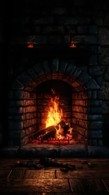 Dancing Flames in Stone: A Fireplace's Warm Embrace.