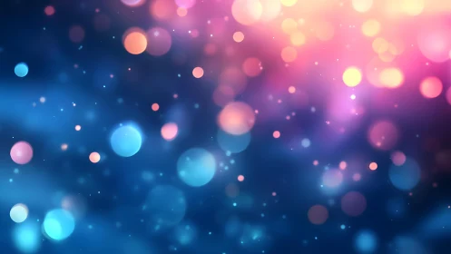 Abstract bokeh light background in blue and pink gradient colors.