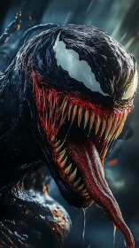 Nightmare symbiote roar with dripping fangs and feral hunger.