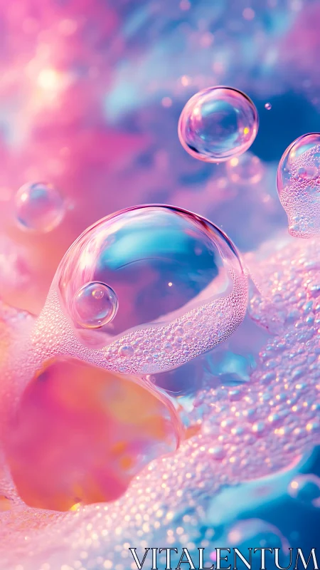 Iridescent soap bubbles form a macro abstract chromatic field