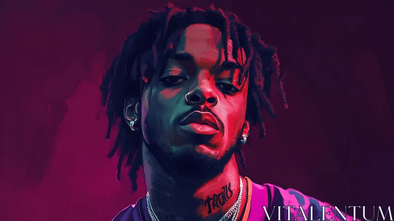 Bold neon portrait captures confident streetwear style.