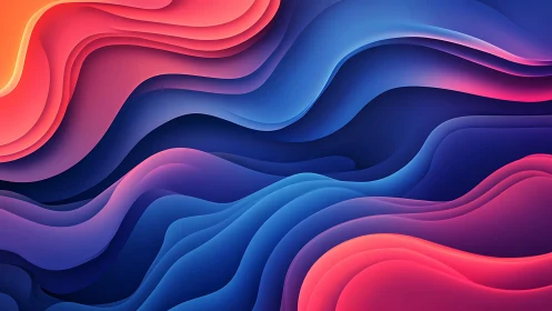 Layered gradient waves form flowing abstract landscape