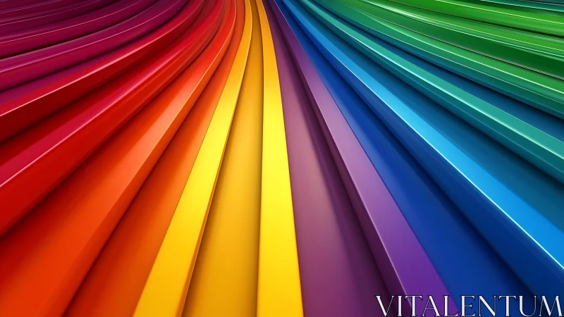 Curving rainbow ribbons of color sweeping into view.