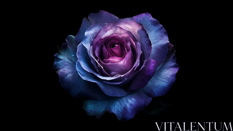 Twilight Bloom: Iridescent Rose in Deep Purple Reverie.