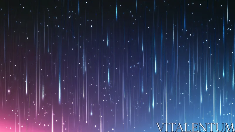 Vertical light trails on gradient night sky digital backdrop.