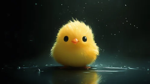 A Glowing Chick Spreads Joy in Magical Darkness.