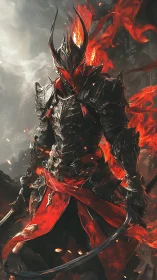 Infernal greatsword warlord in volcanic plate harness