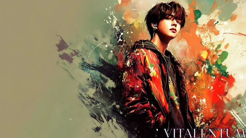 Color-splashed portrait celebrates a calm, confident youth