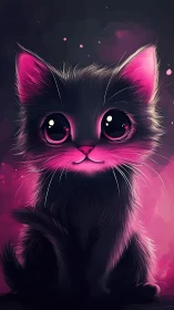 Luminous Feline Emerges from Neon-Soaked Dreamscape