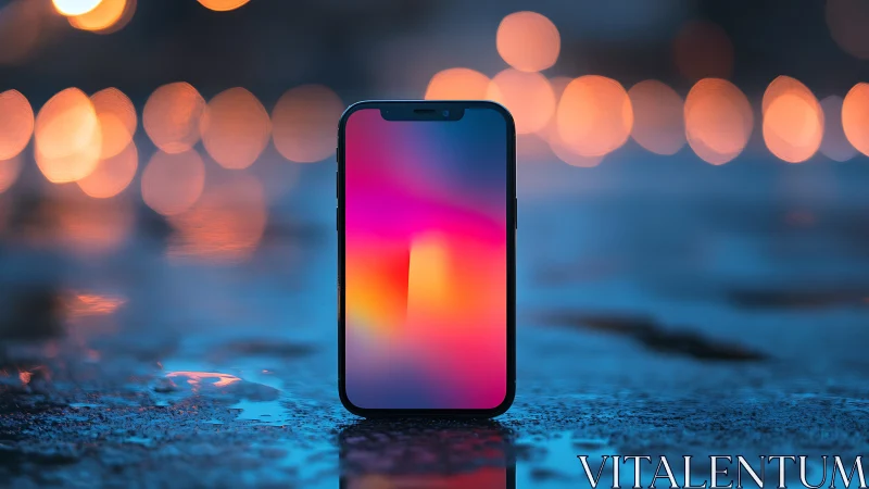 Smartphone Glowing in the Night: A Modern Moment.