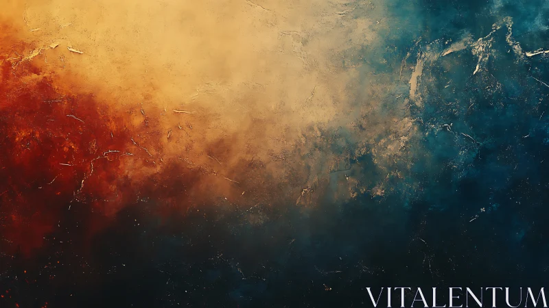 Molten dusk gradient over deep cerulean voids.