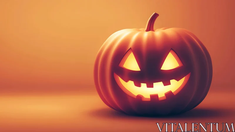 Grinning jack o lantern beaming warm Halloween mischief glow.