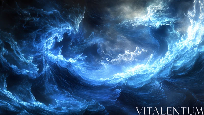 Fractal plasma wavefield with turbulent luminous vortices.